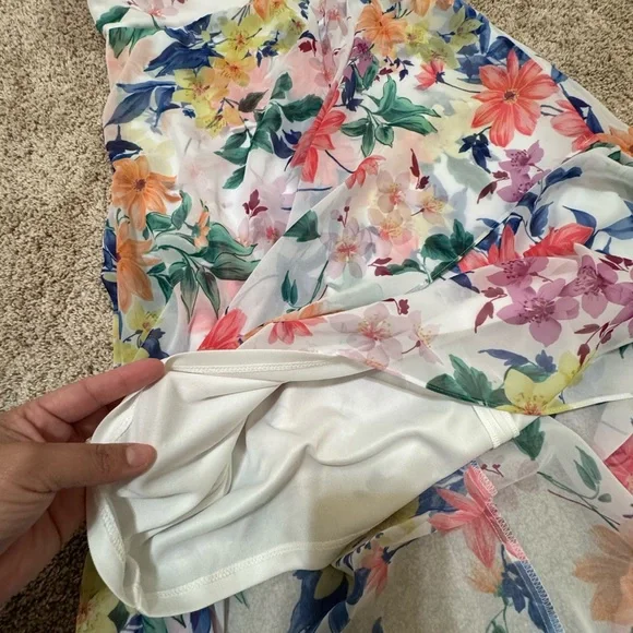 GUESS Floral Wrap Dress Size 8– Chiffon, Sleeveless EUC - Picture 9 of 11